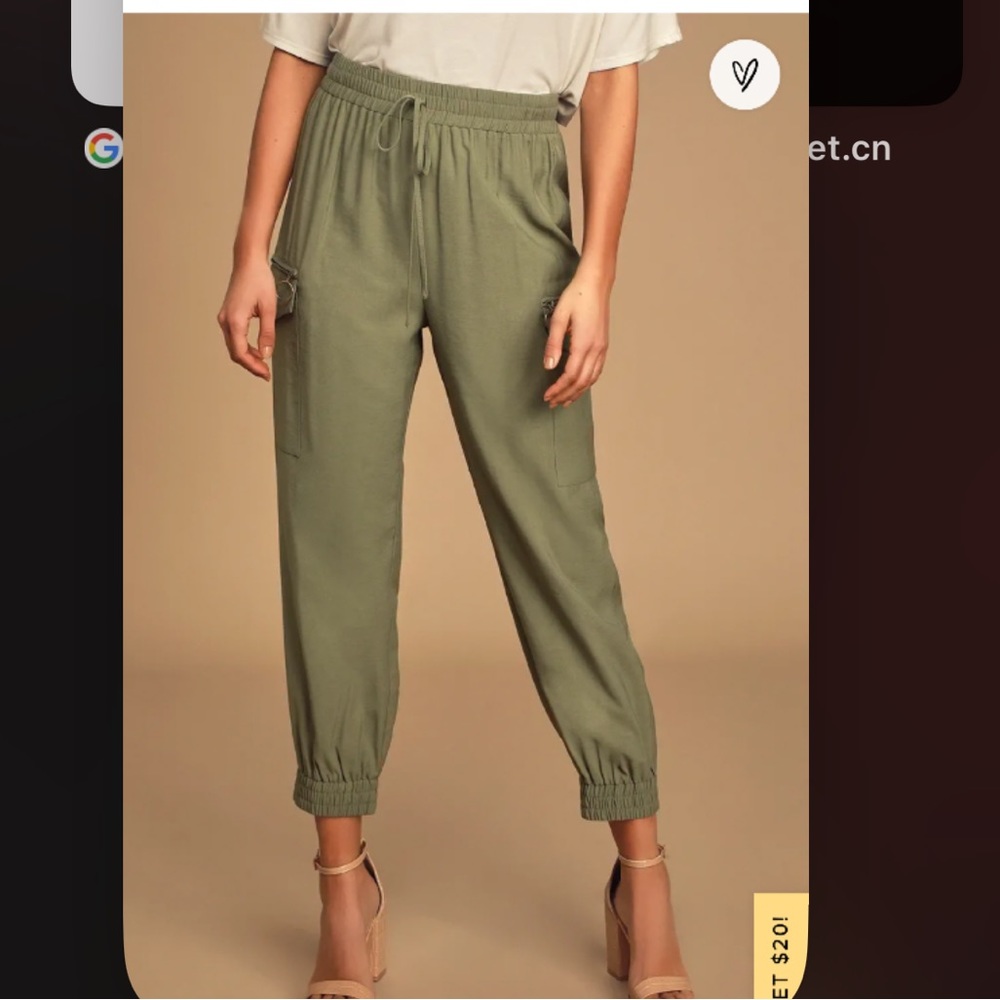 Lulus Olive Green Cargo Joggers